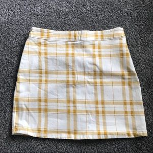 nwot yellow plaid mini skirt